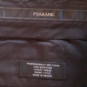 Men’s Jos. A. Bank charcoal w/blue windowpane tropical wool dress slacks.